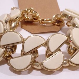 Lee Angel  Half-Moon Howlite and Steel bracelet NWT $198.00 CRM gold Neiman Marc